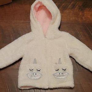 White Fluffy 18M Jacket